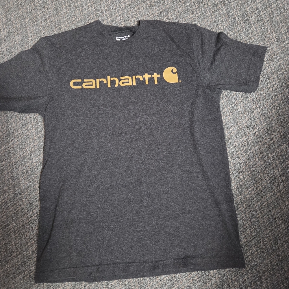 Carhartt Dark Charcoal Short Sleeve Tee with Gold Logo